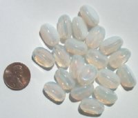 20 17x10mm Three-Sided White Opal Lustre Nuggets